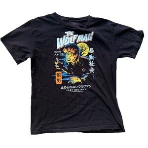 THE WOLF MAN Horror Boys T-Shirt Black XL Universal Studios Japan Riot Society